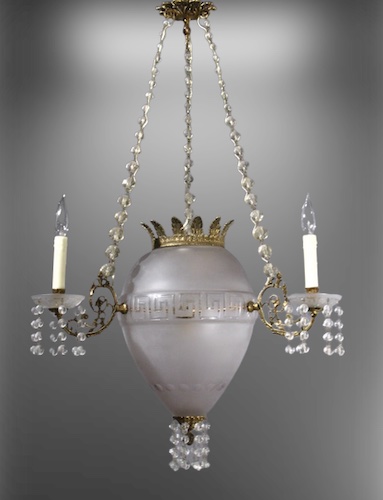 4-Light Neoclassical Crystal Chandelier