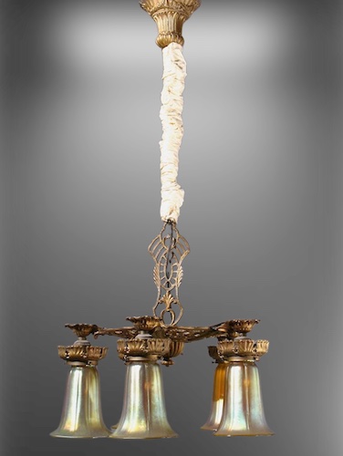 5-light Chandelier with Art Glass Shades