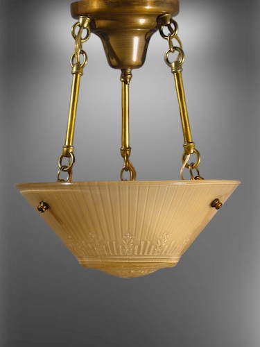 Small Amber 3-Chain Flush Fixture