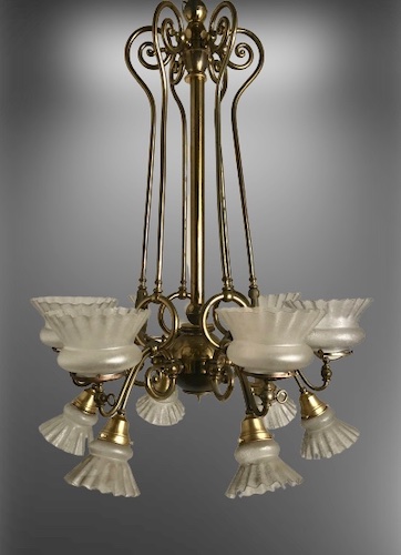 12-light Gas and Electric Chandelier