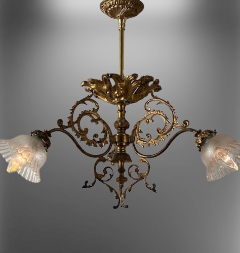 3-Light Art Nouveau Chandelier