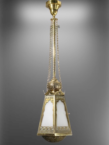 Large Aesthetic Cast Brass Gas Lantern