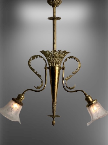 2-Light Art Nouveau Chandelier
