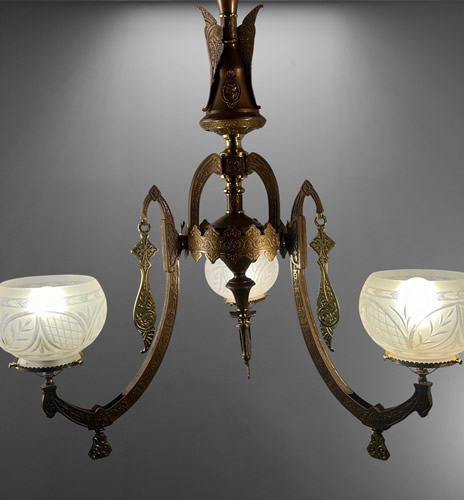 Cornelius and Sons large Eastlake Gas Chandelier