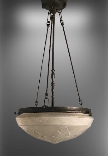 Frosted Clear Leaf Inverted Dome Ceiling Light