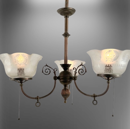 3-Light Gas Chandelier