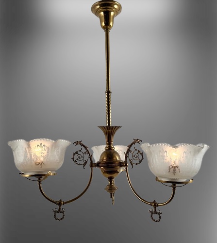 3-Light Figural Gas Chandelier