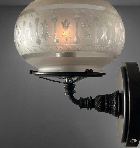 Deep Acid Etched Gas Sconces