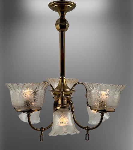 3&3 Gas and Electric Chandelier