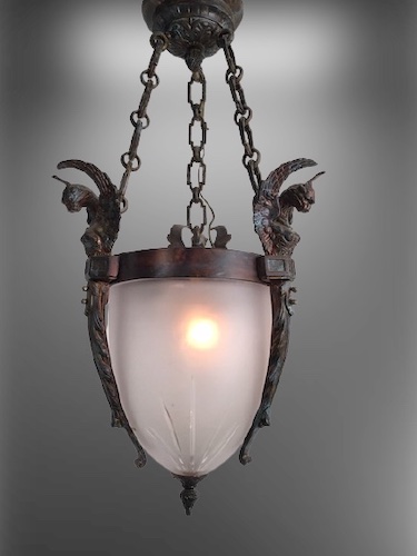 Bronze Egyptian Revival Wodjet Chandelier