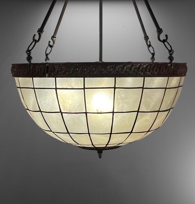 Capiz Shell Leaded Glass Inverted Dome