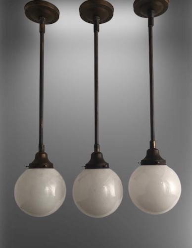 Milk Glass Ball Pendants