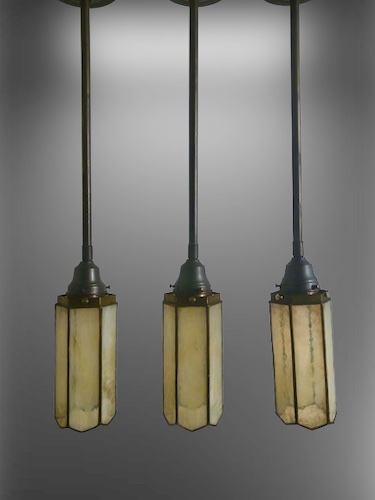 Leaded Textured Glass Pendant Lights