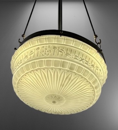 Frosted embossed Glass Inverted Dome Ceiling Light