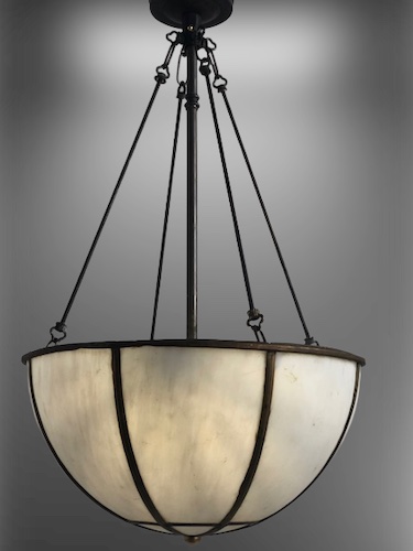 Opal Leaded Slag Glass Dome Light