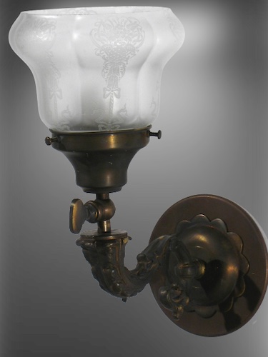 Pair of Cast Arm Gas Sconces