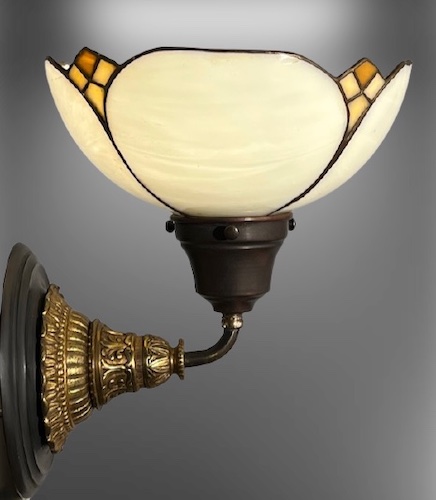 White Slag Glass Wall Light Sconces