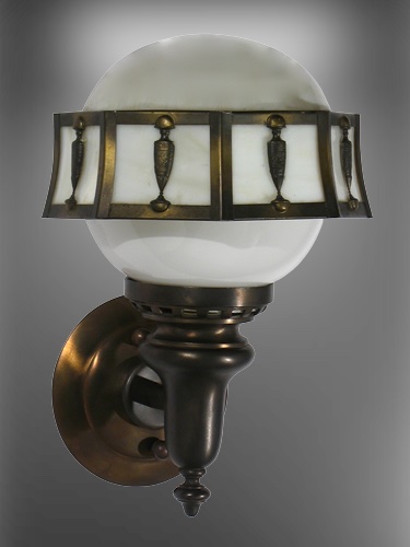 Single Exterior Leaded Glass Wall Sconce