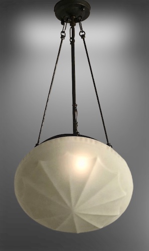 Deco Milk Glass Inverted Dome Ceiling Light