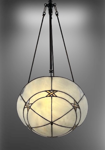 White Opalescent Slag Glass Inverted Dome