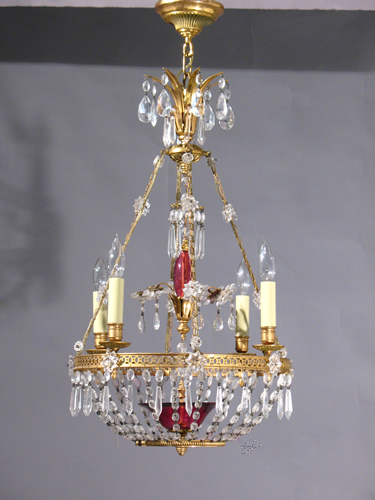 4-Light Crystal Basket Chandelier