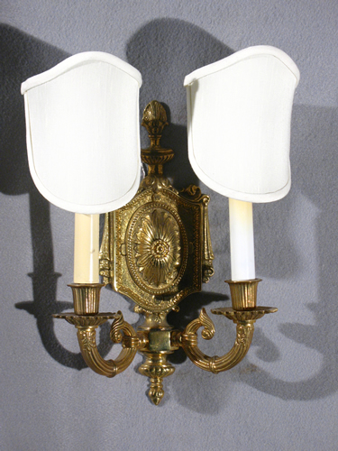 Pair of Cast Brass Sconces