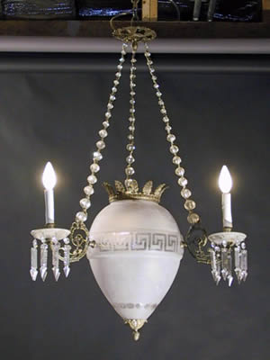 3 Light Neoclassical Crystal Chandelier