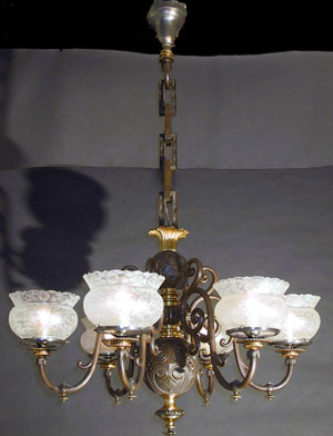 6-Light Gas Chandelier