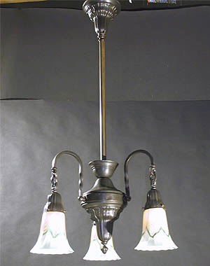 3-Light Arts and Crafts Electric Chandelier