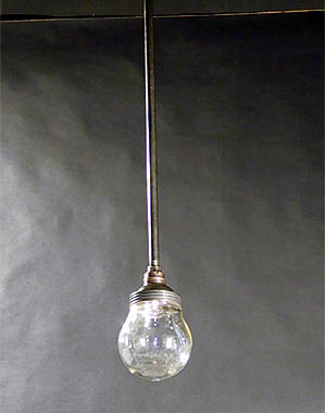 Industrial Pendant with Clear Threaded Ball Shaped Shade
