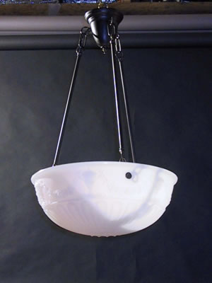 Lamp and Swag Cast Glass Inverted Dome