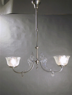 2-Light Eastlake Gas Chandelier