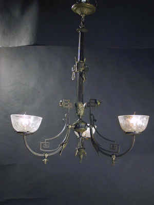 3-arm East lake Gas Chandelier