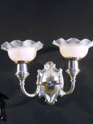 Double Arm Silver Plated Electric Candle Sconces ( have 4 )