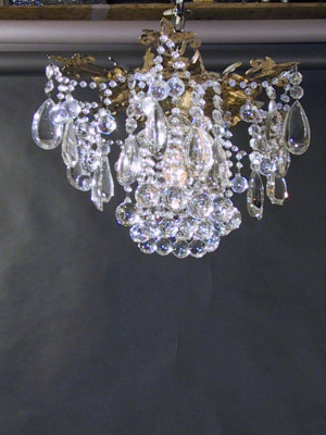 Flush Bronze Medallion Crystal Light