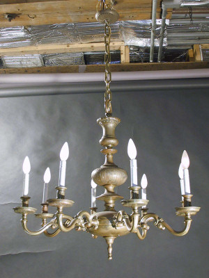 8-Light Electric Cast Bronze Chandelier