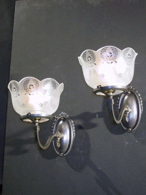 Set of 4 Curved Arm Gas Sconces