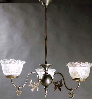 3-Light Rococo Gas Chandelier