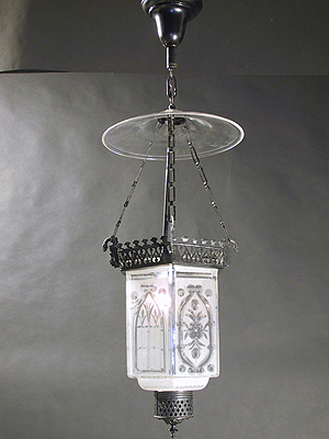 6-Sided Cut Glass Bell Lantern