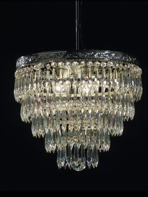 Neoclassical Style 5 Tier Flush Crystal Fixture