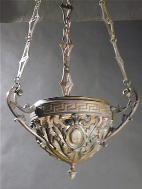 French Neo Classical  Bronze Candle Chandelier