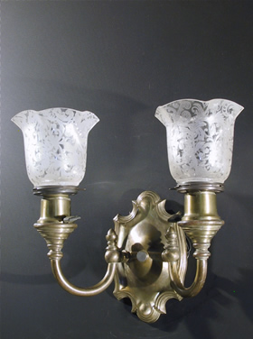 Double Arm Brass Electric  Sconce